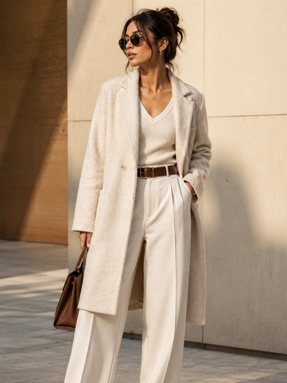 Anthropologie Sanctuary Cream Textured Coat Blazer Size Small Quiet Luxury Chic